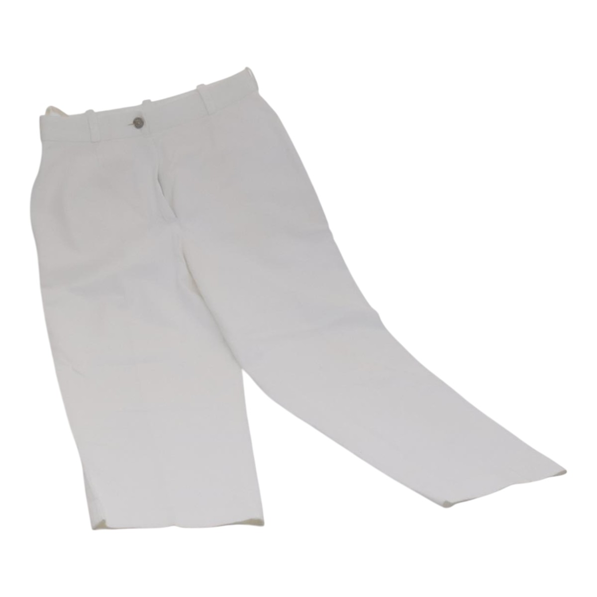 CHANEL Jeans Pants Cotton White CC Auth FF2799M | eBay