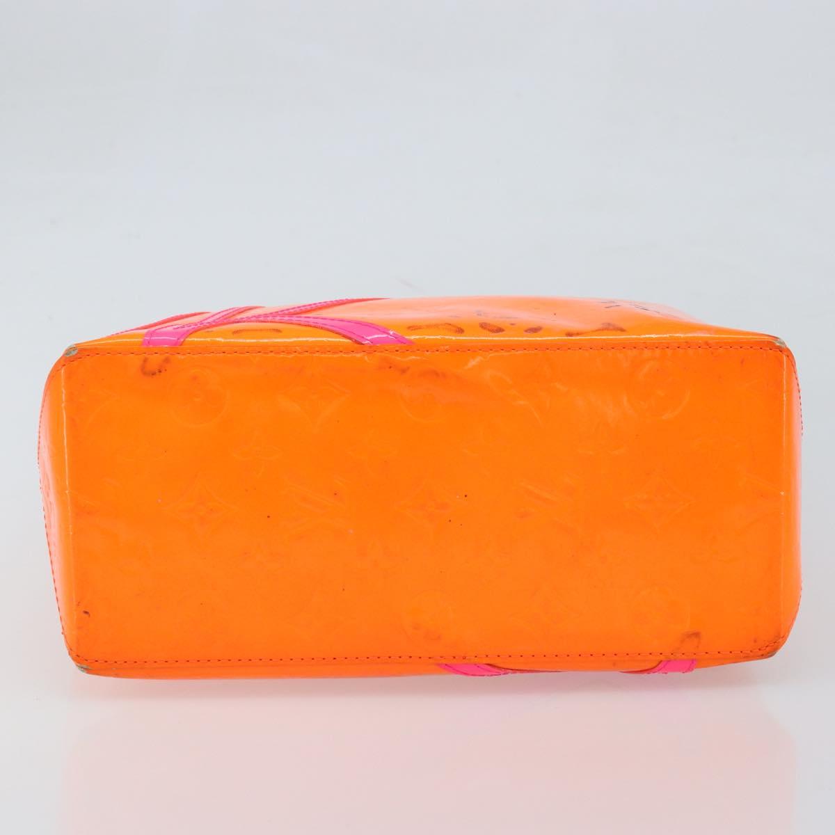 LOUIS VUITTON Monogram Vernis Fluo Reade MM Bag Orange Pink M91902