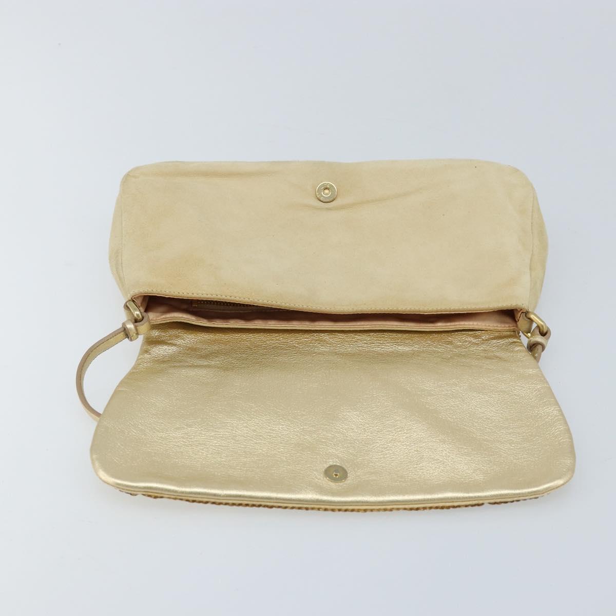Miu Miu Shoulder Bag Sequin Gold Tone Auth LNZ632 | eBay