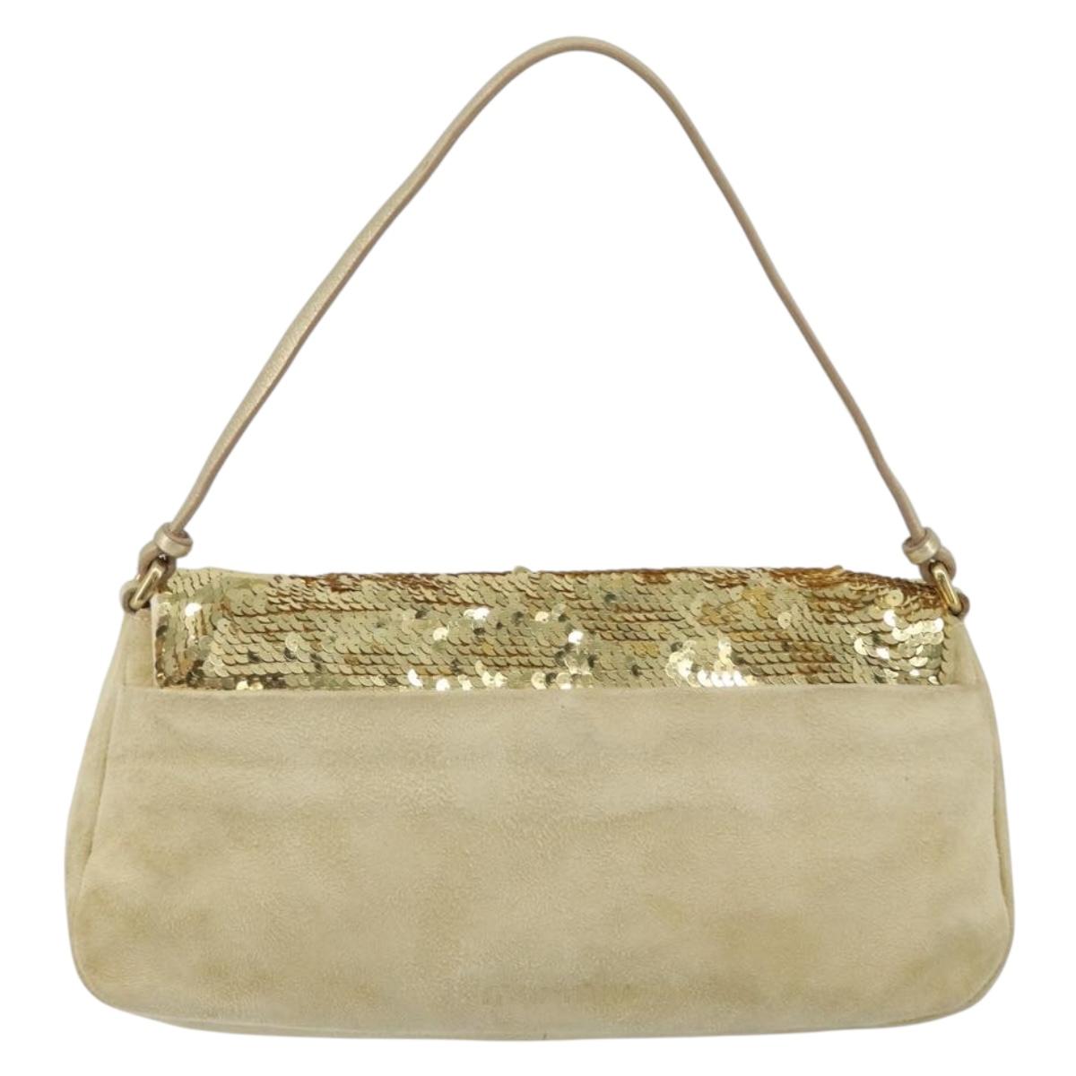 Miu Miu Shoulder Bag Sequin Gold Tone Auth LNZ632 | eBay