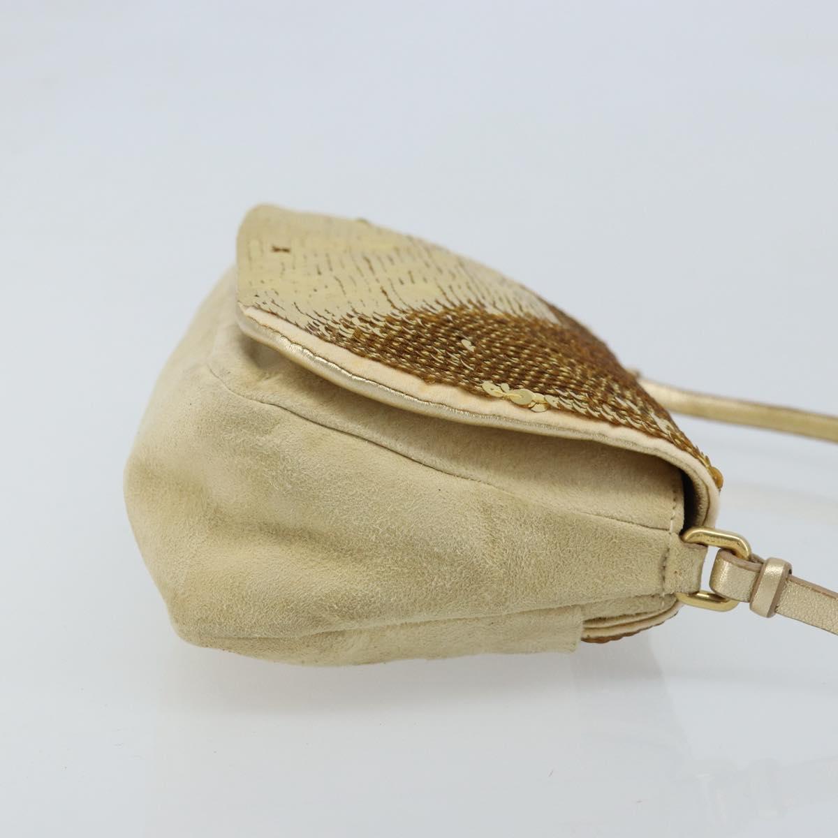 Miu Miu Shoulder Bag Sequin Gold Tone Auth LNZ632 | eBay
