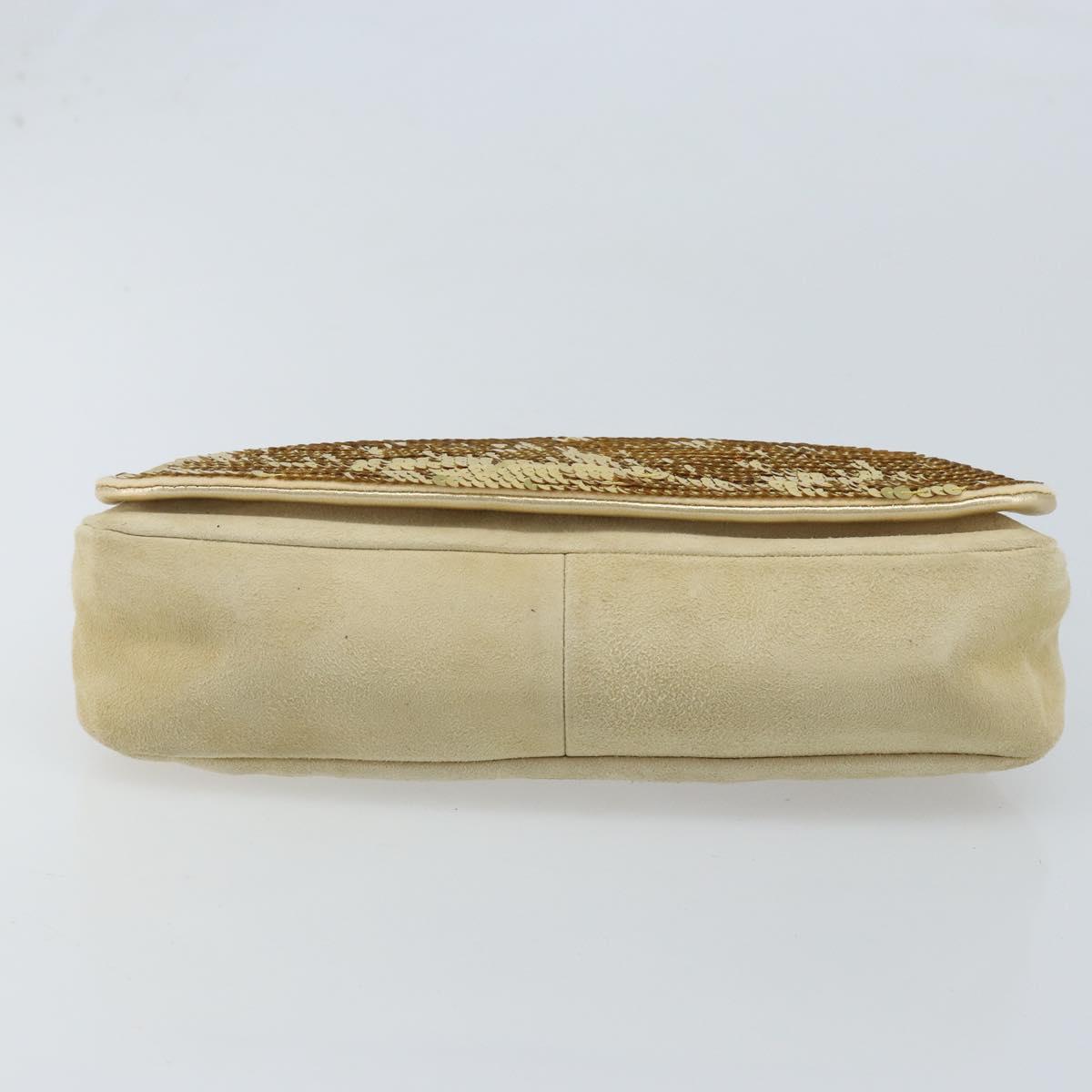 Miu Miu Shoulder Bag Sequin Gold Tone Auth LNZ632 | eBay