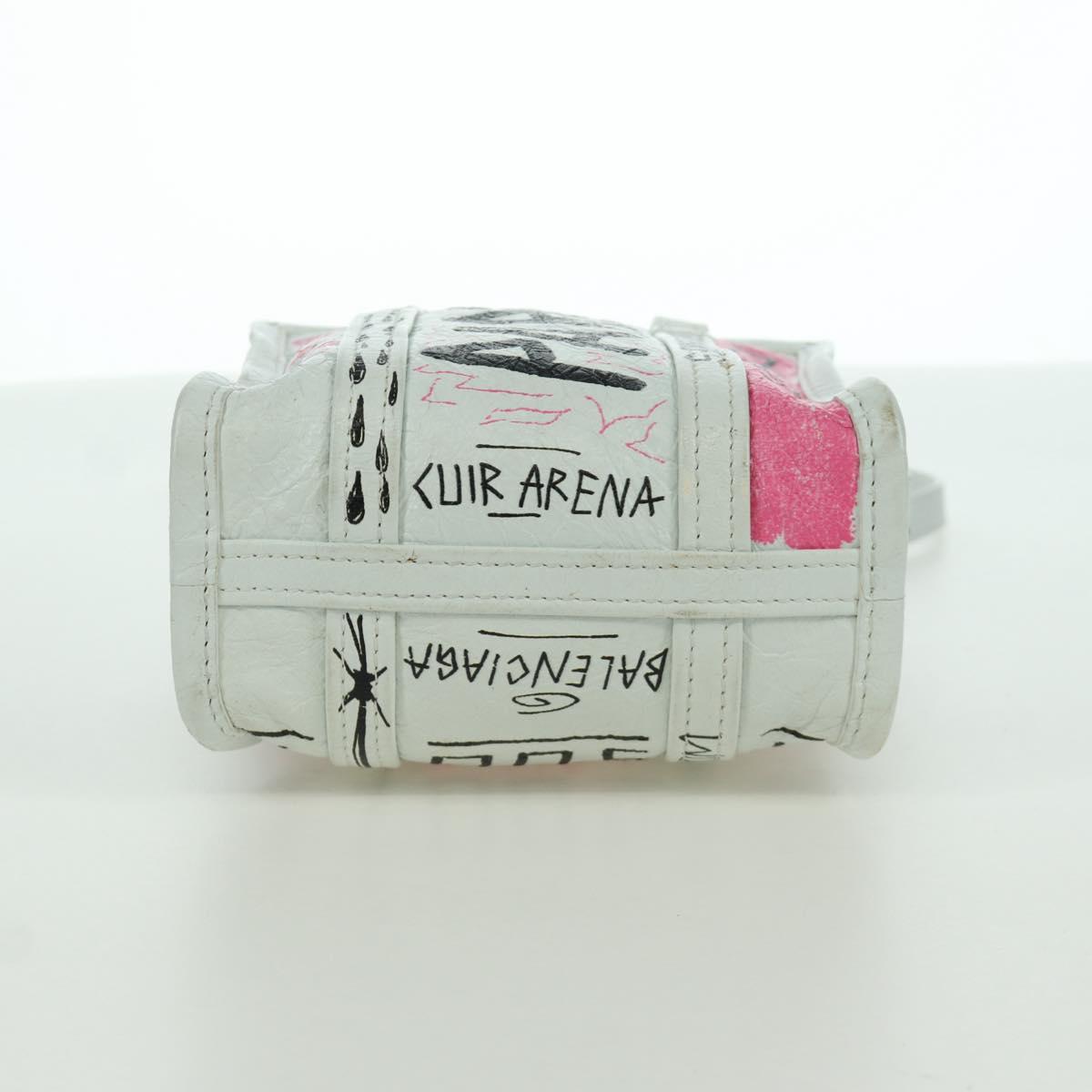 BALENCIAGA Graffiti Bazaar Shopper XXS Bag Leather 2way 513988
