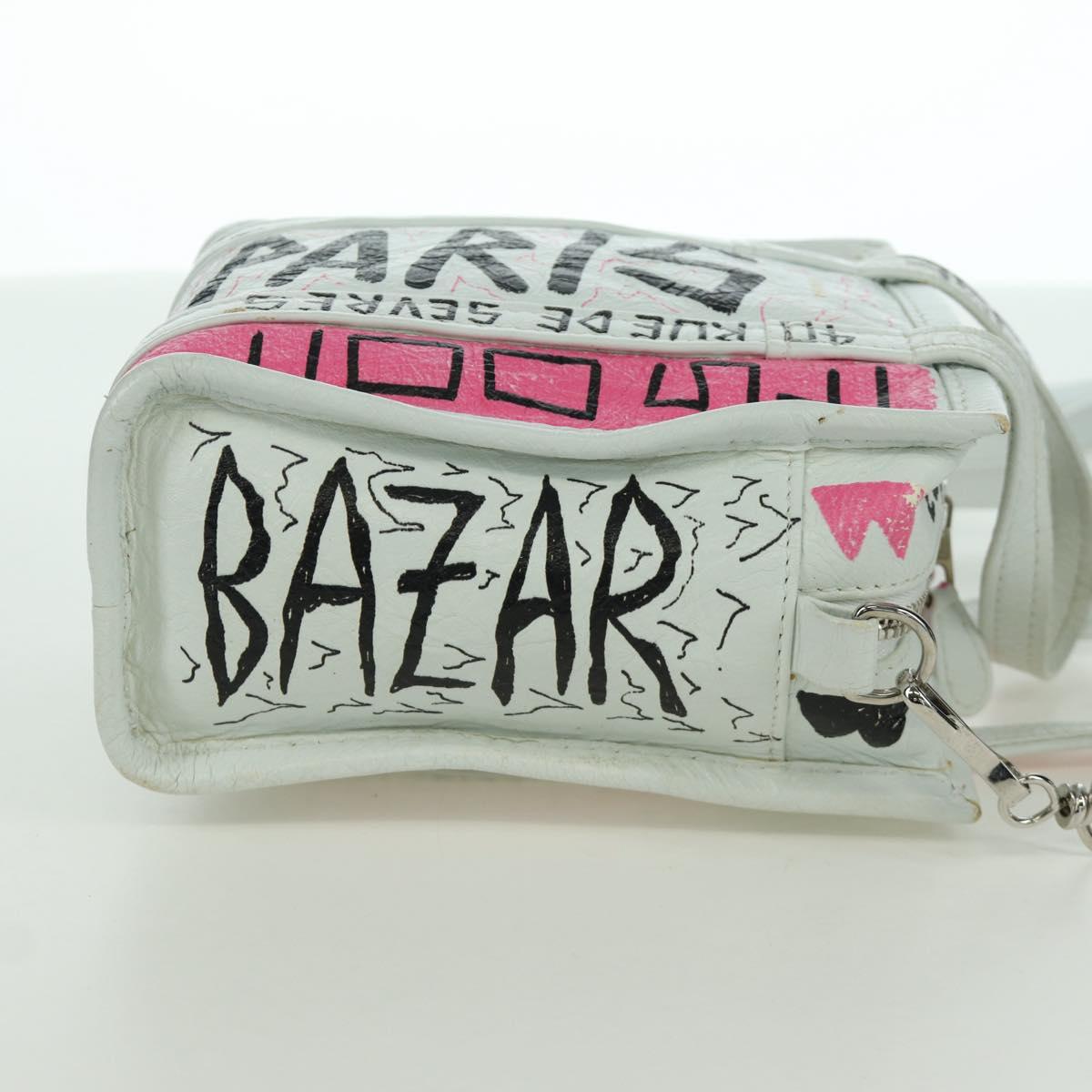 BALENCIAGA Graffiti Bazaar Shopper XXS Bag Leather 2way 513988
