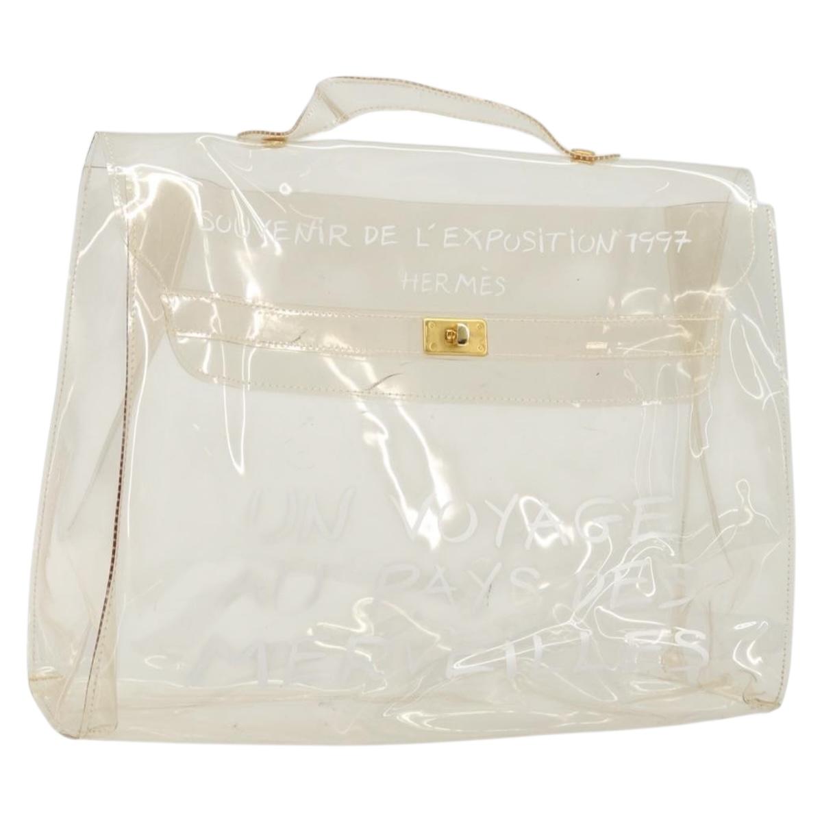 店舗用品 kely HERMES Vinyl Kelly Hand Bag Vinyl Clear Auth YKZ1593 | eBay