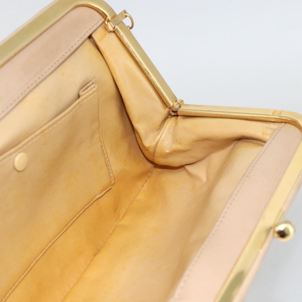 CELINE Chain Shoulder Bag Leather Beige Gold Auth YKZ364 | eBay