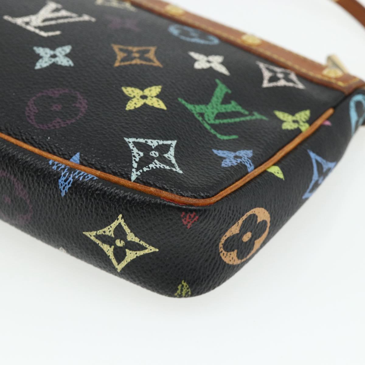 Louis Vuitton ブラック LOUIS VUITTON Monogram Multicolor Pochette Pouch Black M92648 LV