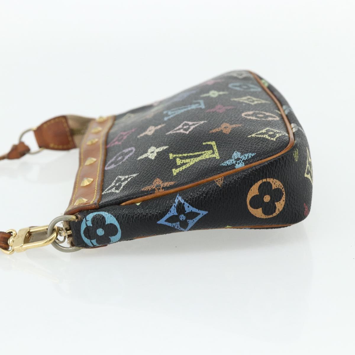 Louis Vuitton ブラック LOUIS VUITTON Monogram Multicolor Pochette Pouch Black M92648 LV