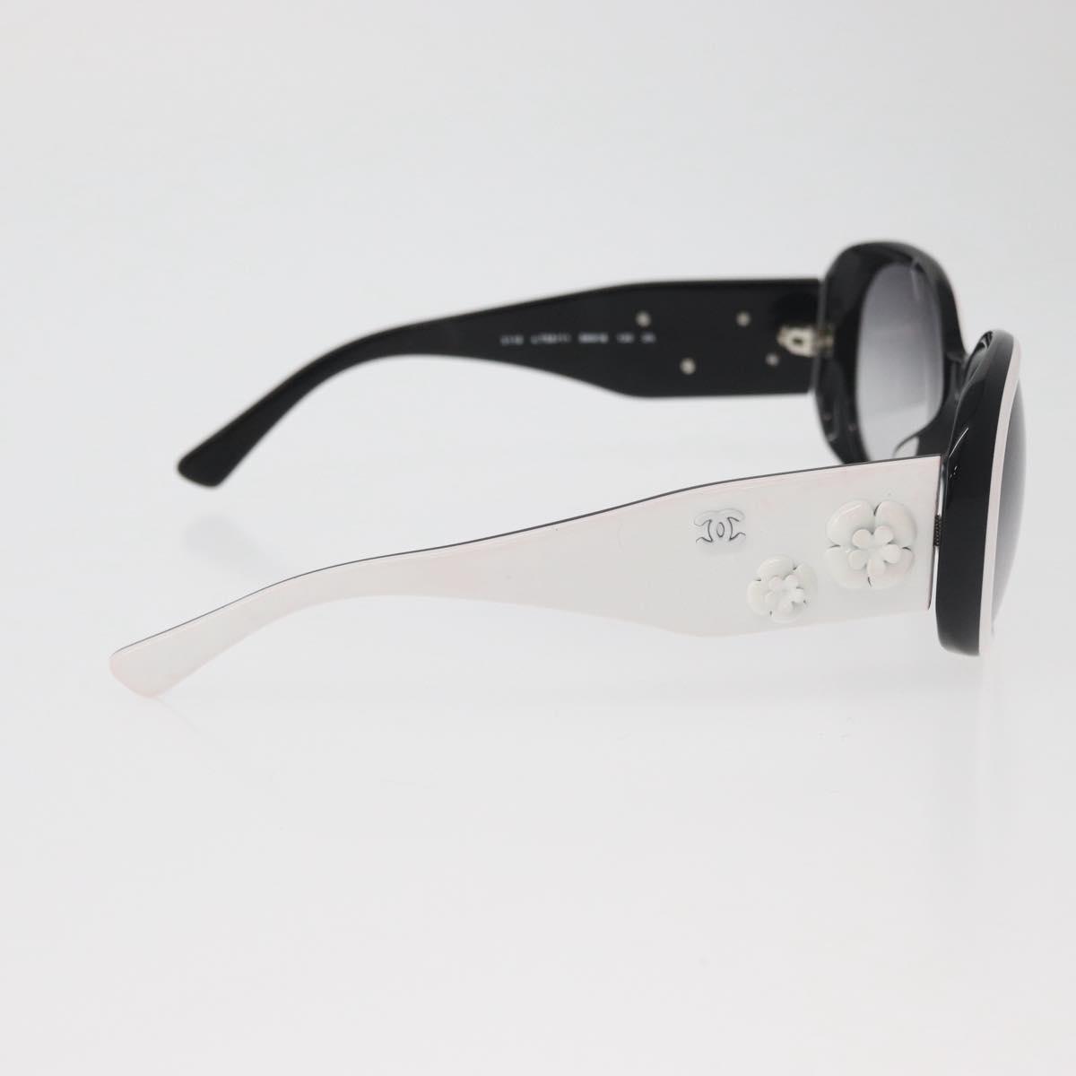 CHANEL Camelia Sunglasses plastic White Black 5113 CC Auth  display picture 1
