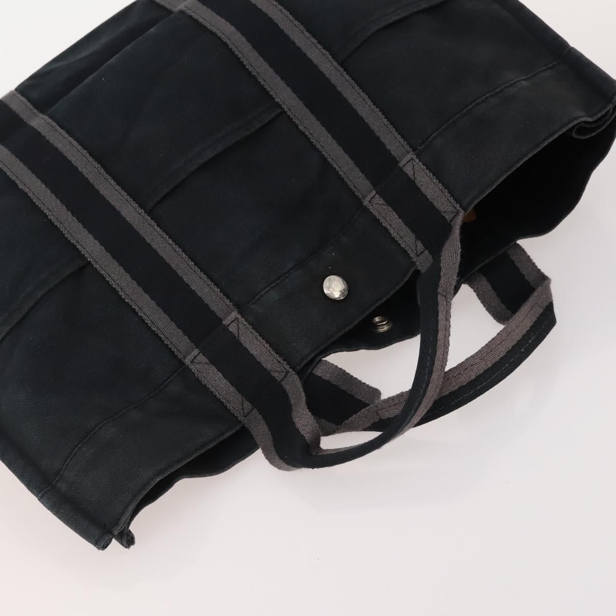 HERMES Fourre Tout Hand Bag Canvas 4 Set White Black Red Auth