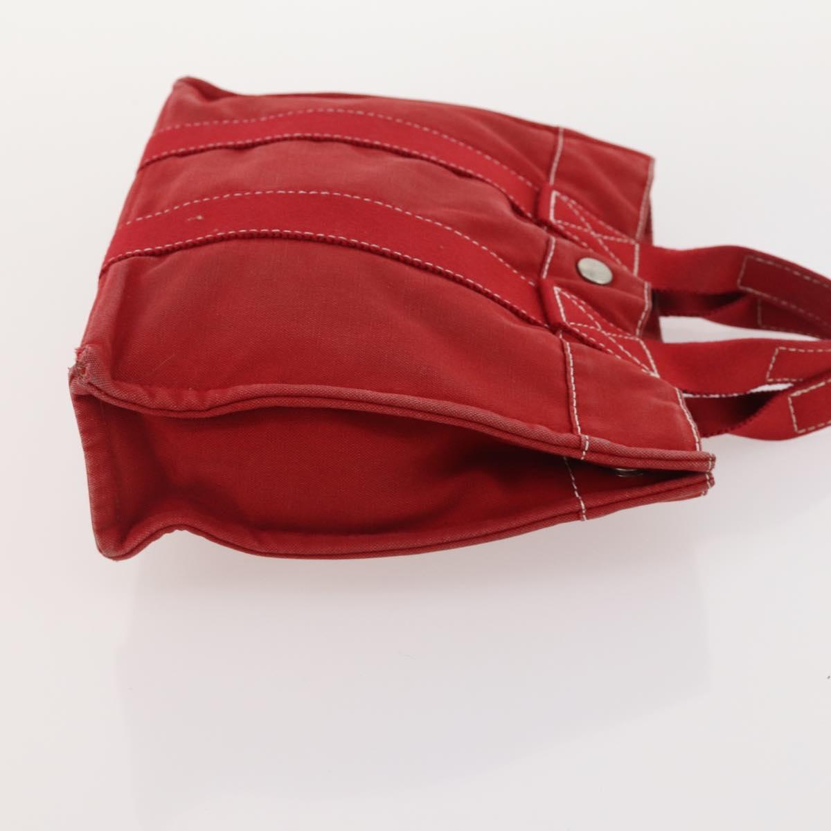 HERMES Fourre Tout Hand Bag Canvas 4 Set White Black Red Auth