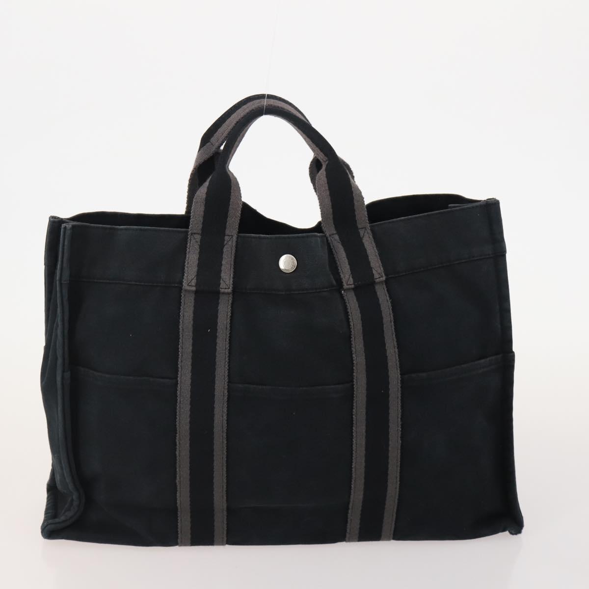 HERMESトートバッグ HERMES Fourre Tout Hand Bag Canvas 4 Set White Black Red Auth