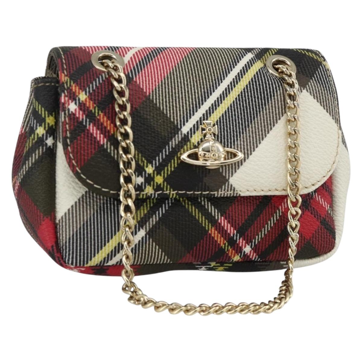 Vivienne Westwood Chain Shoulder Bag PVC Leather Pink Gold Auth