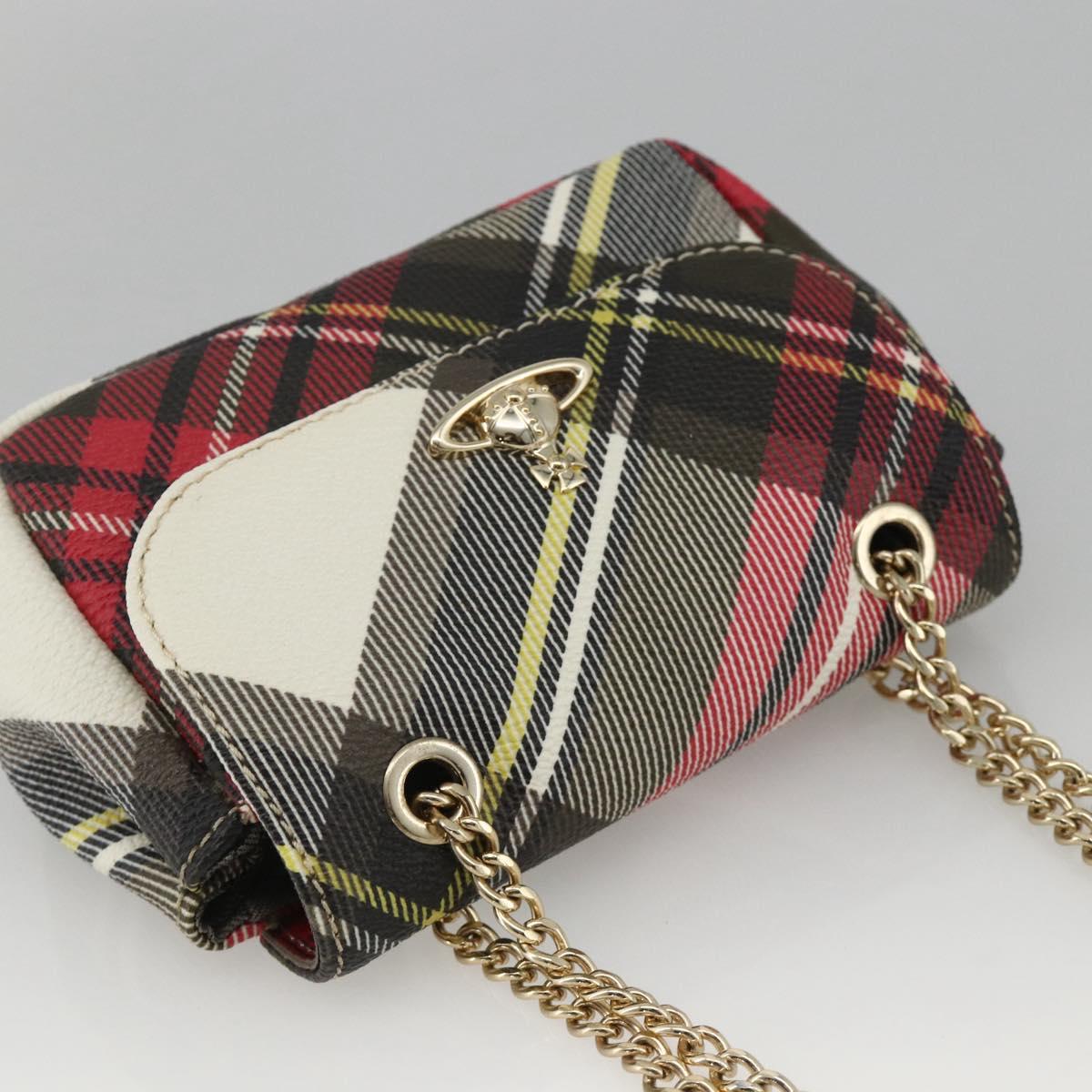Vivienne Westwood Chain Shoulder Bag PVC Leather Pink Gold Auth