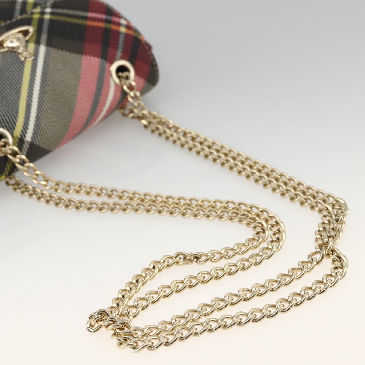 Vivienne Westwood Chain Shoulder Bag PVC Leather Pink Gold Auth