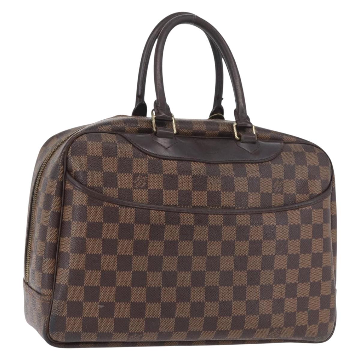 LOUIS VUITTON Damier Ebene Deauville Hand Bag SPO N47272 LV Auth