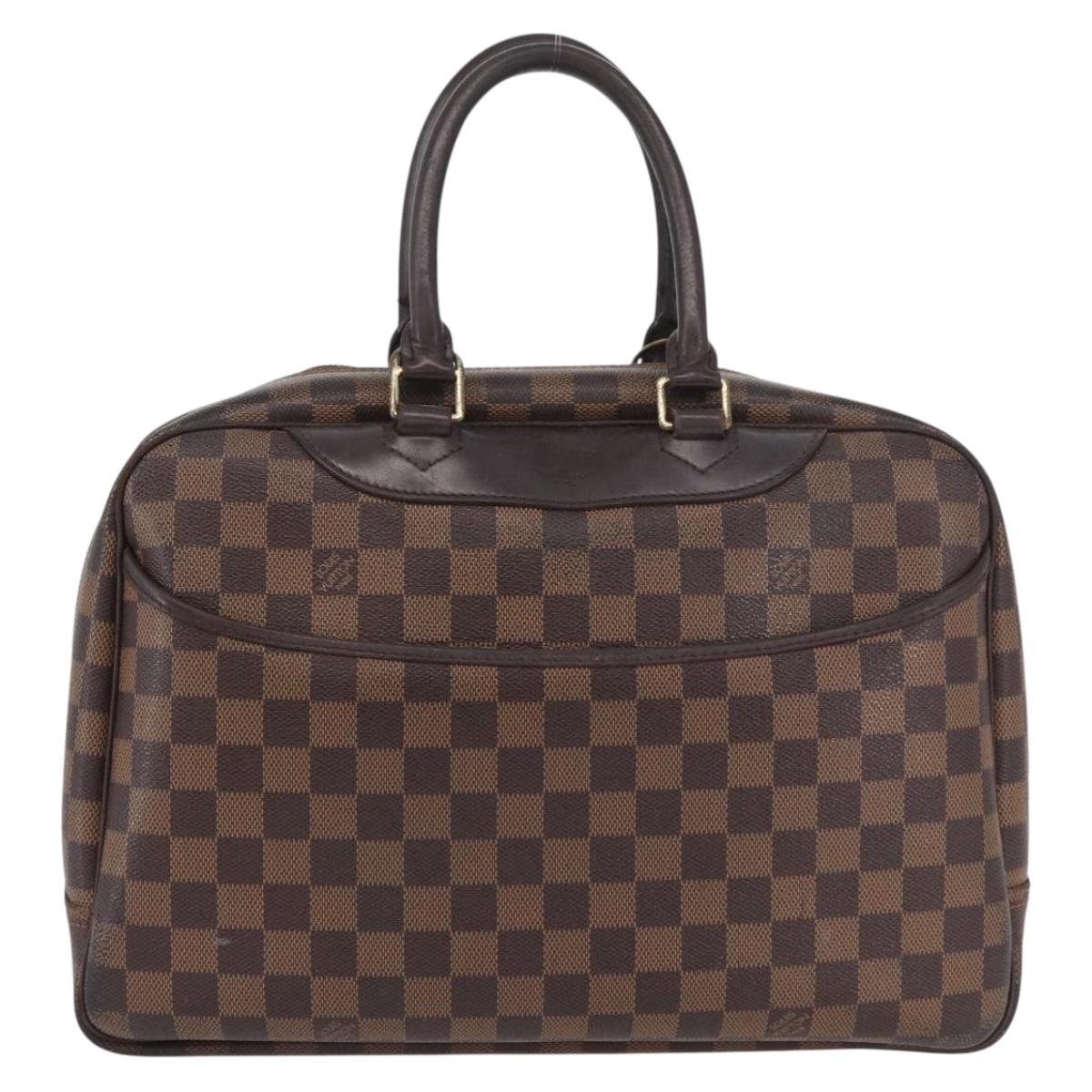 LOUIS VUITTON Damier Ebene Deauville Hand Bag SPO N47272 LV Auth