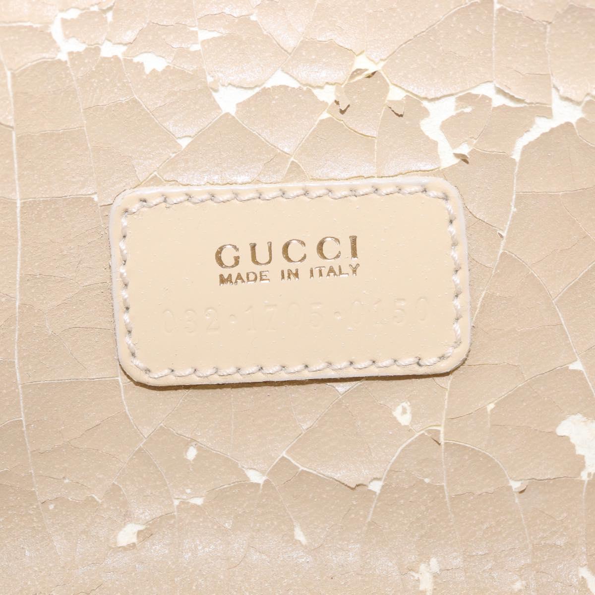 GUCCI Bamboo Vanity Hand Bag Patent leather Beige Gold 032 1705