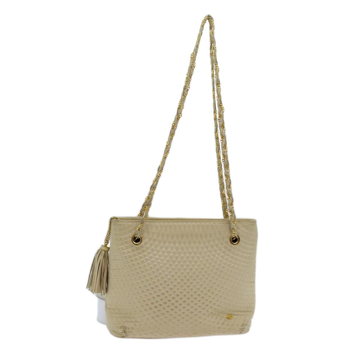 BALLY Quilted Chain Shoulder Bag Leather Beige Auth ac2905 | eBay