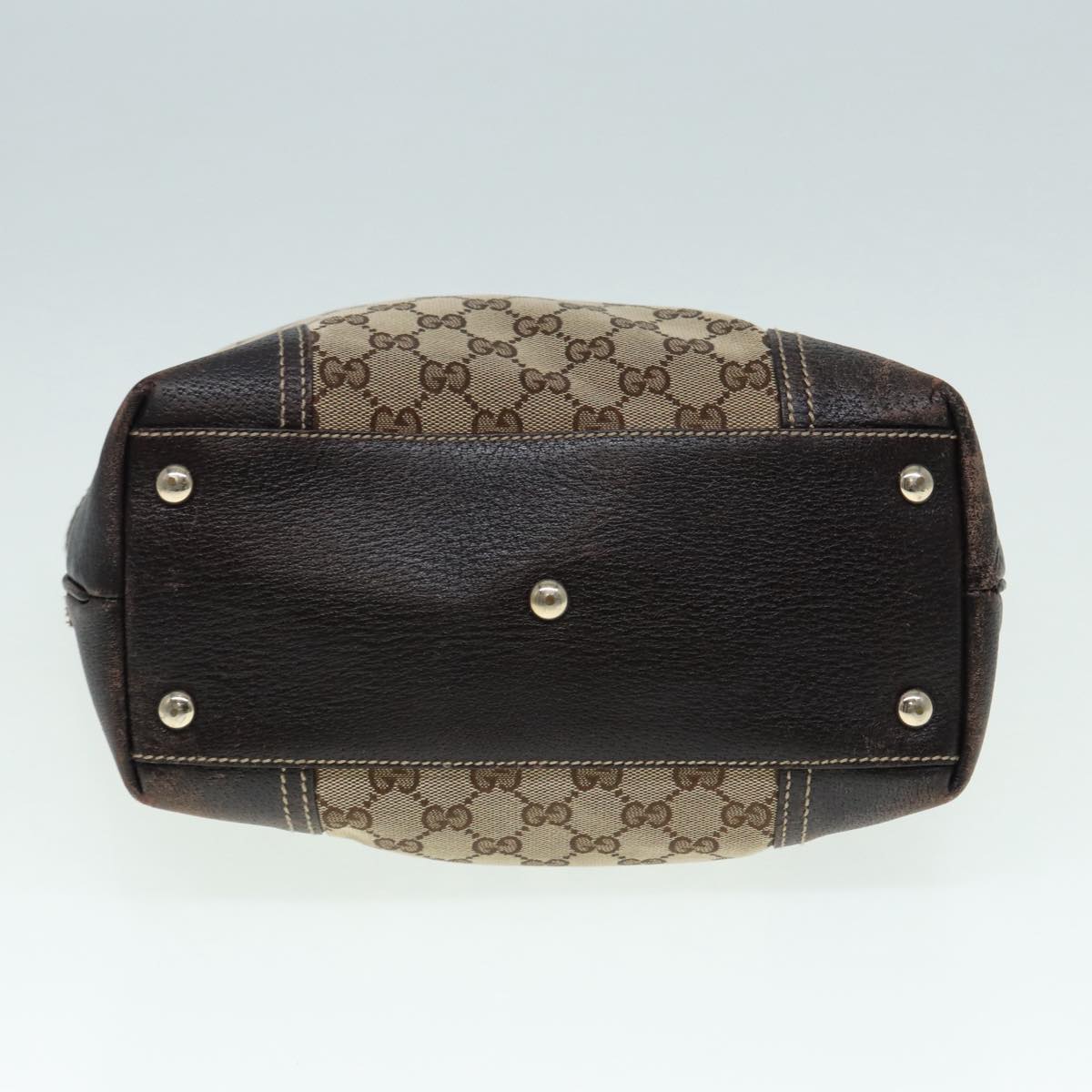 GUCCI GG Canvas Web Sherry Line Tote Bag Beige Gold Red