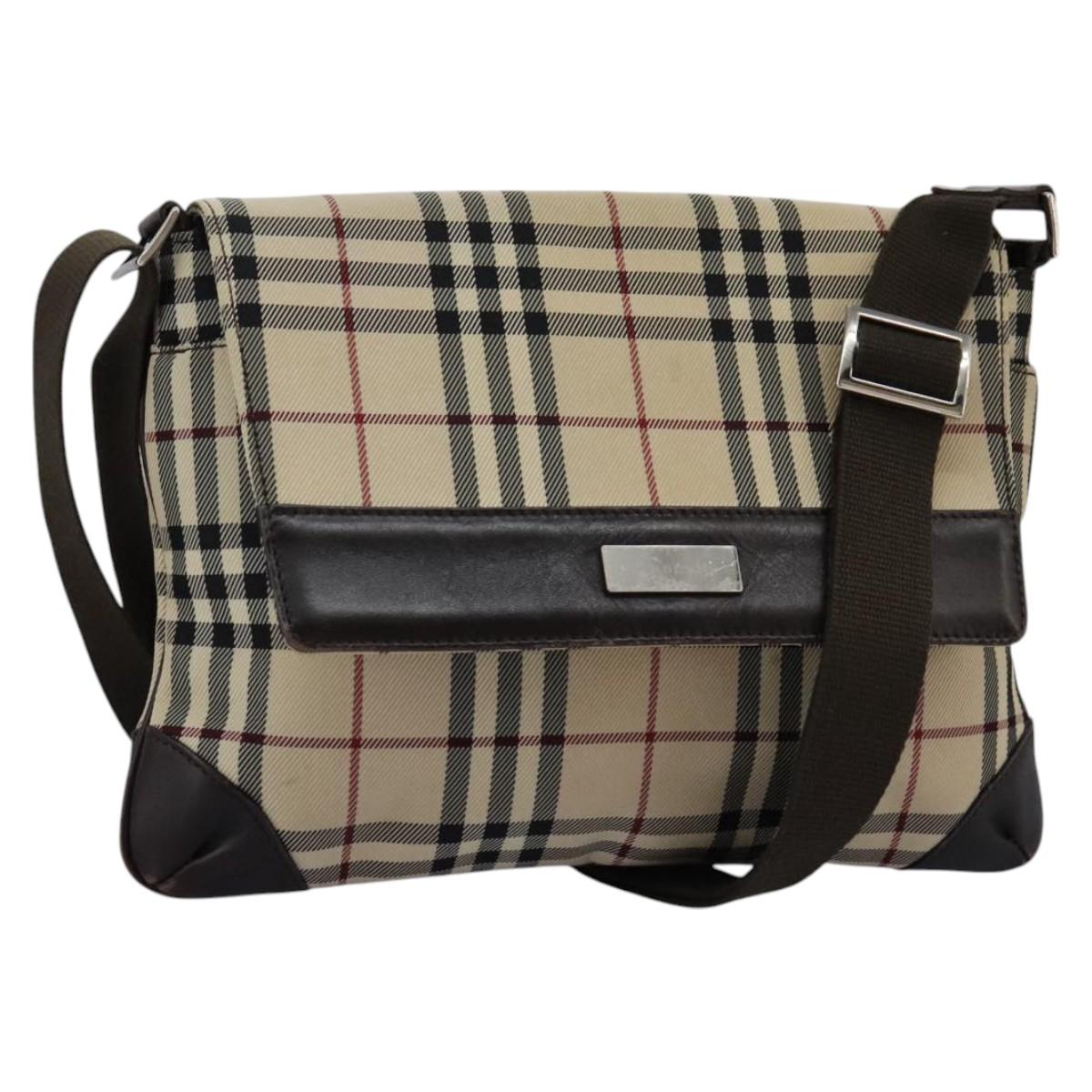 BURBERRY Nova Check Shoulder Bag Canvas Beige Auth ac3537 | eBay