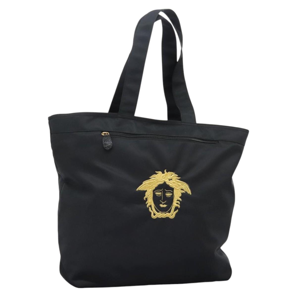 GIANNI VERSACE ブラックトートバッグ GIANNI VERSACE ヴェルサーチ トートバック 黒 レディース 本革
