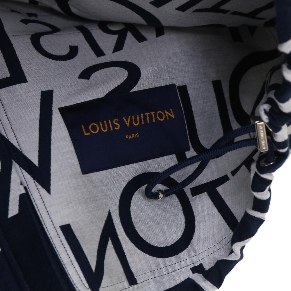 LOUIS VUITTON Hoodie Galaxy Packable Logo Jacket 19SS Navy White