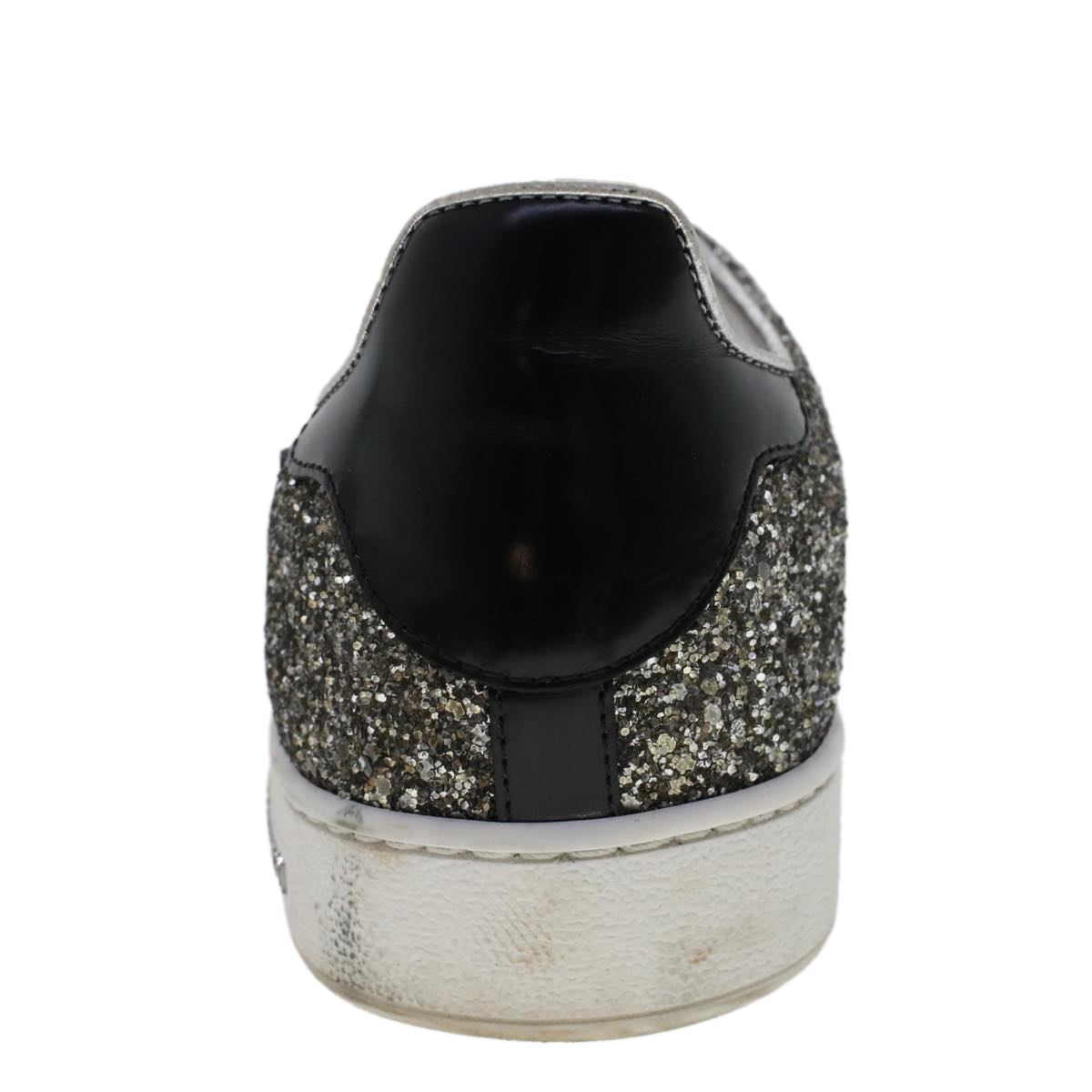 LOUIS VUITTON Front Low Line Glitter Sneakers Leather 38.5