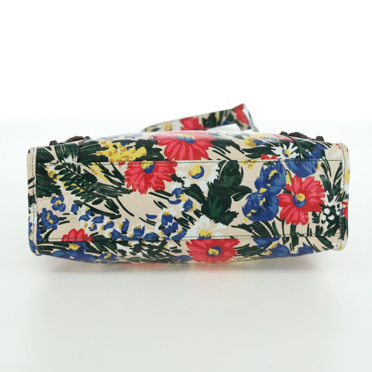 BALENCIAGA Floral The City Bag Leather 2way Multicolor 173084 Auth 