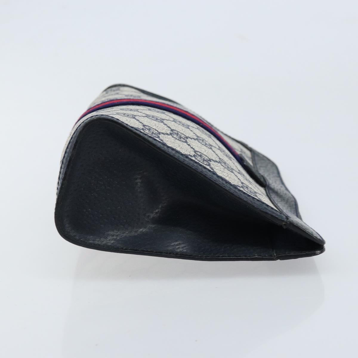 GUCCI GG Supreme Sherry Line Clutch Bag PVC Navy Red 89 01 001