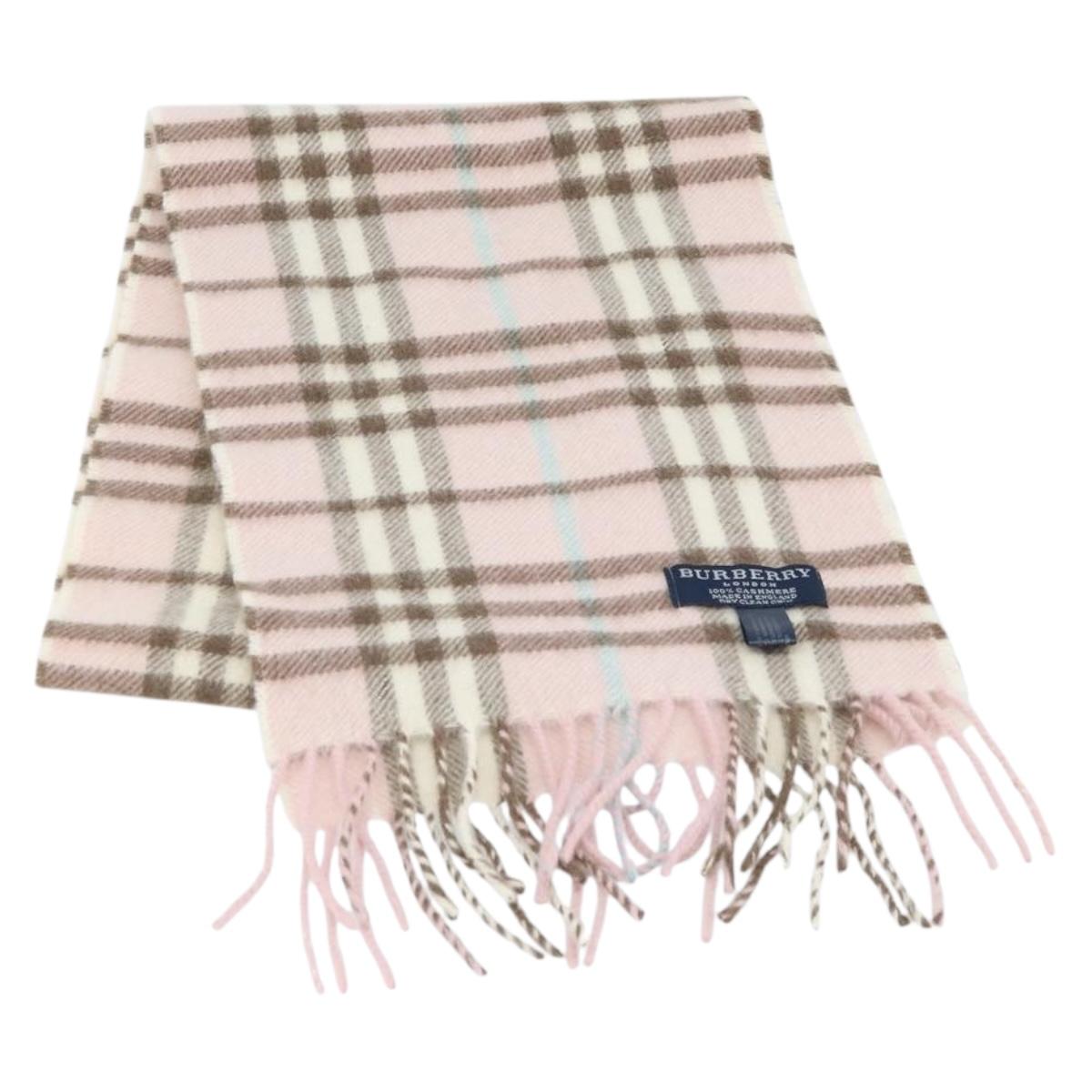BURBERRY Nova Check Scarf Cashmere Pink Auth am10990 | eBay