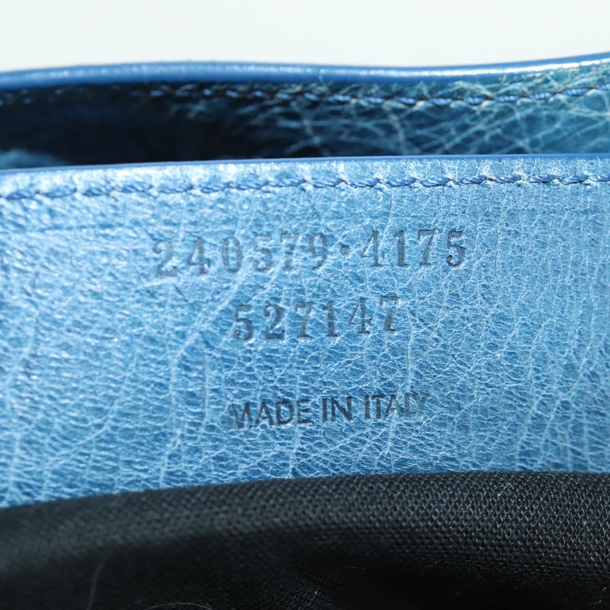 BALENCIAGA The Town Hand Bag Leather 2way Blue 240579 Auth