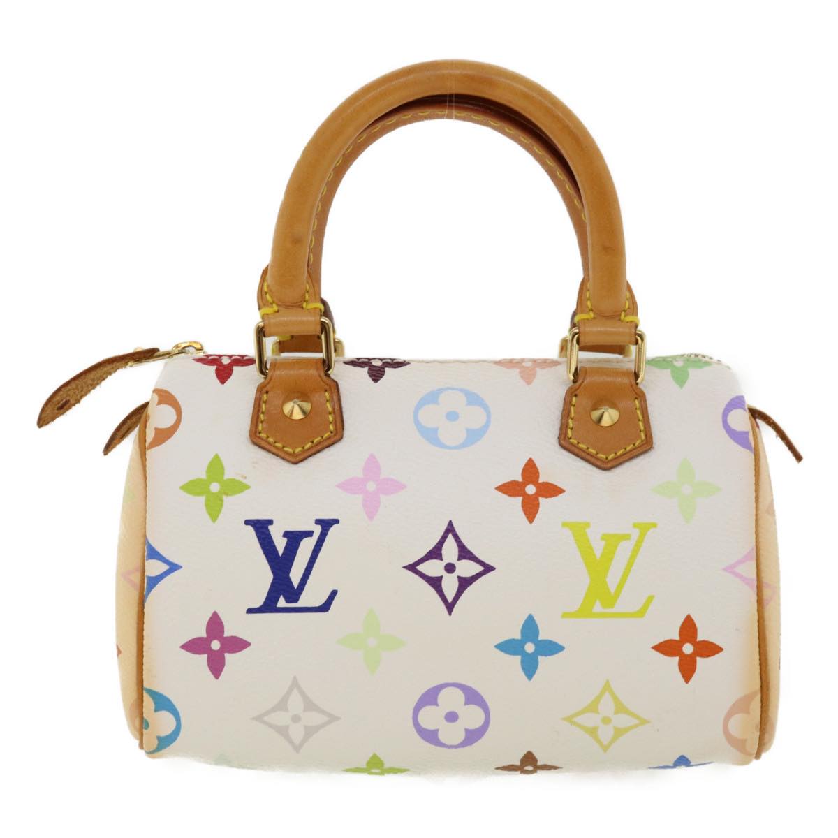 LOUIS VUITTON Monogram Multicolor Mini Speedy Hand Bag White