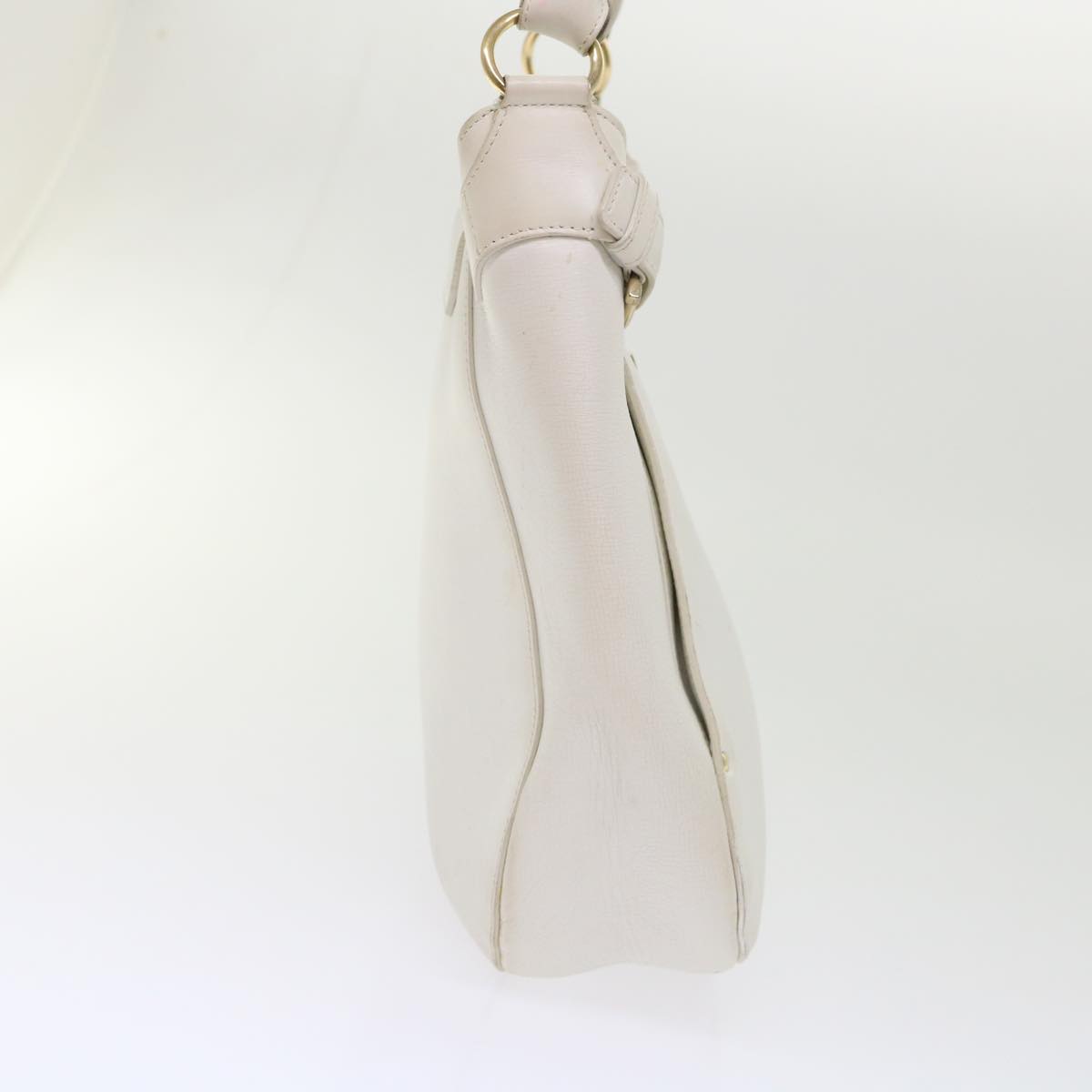 Salvatore Ferragamo Gancini Shoulder Bag Leather White AU-21