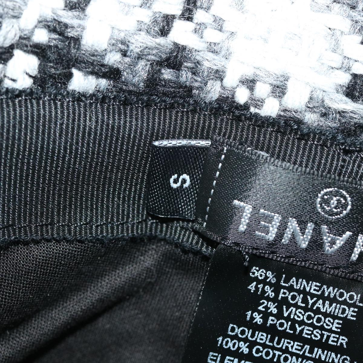 CHANEL COCO Mark Hat Wool S White Black CC Auth am4943 CHANEL COCO Mark Hat Wool S White Black CC Auth am4943 | eBay main image 2