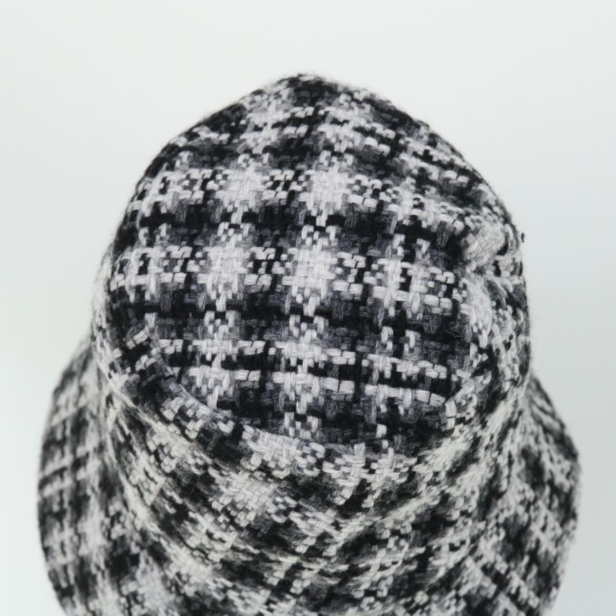 CHANEL COCO Mark Hat Wool S White Black CC Auth am4943 | eBay display picture 2