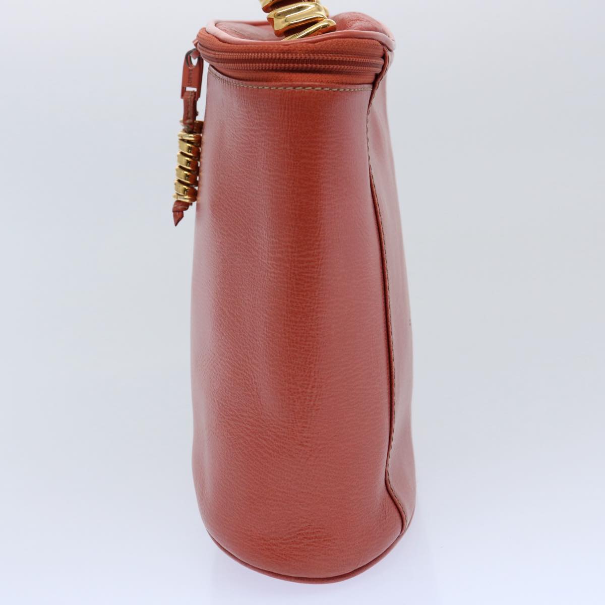 LOEWE Vanity Velazquez Twist Hand Bag Leather Orange Auth