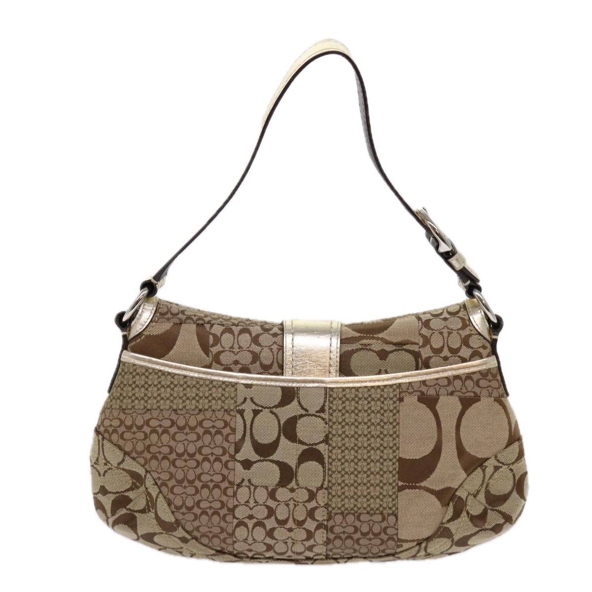 Coach Beige Off White Signature Mini Shoulder Bag Hobo K05K