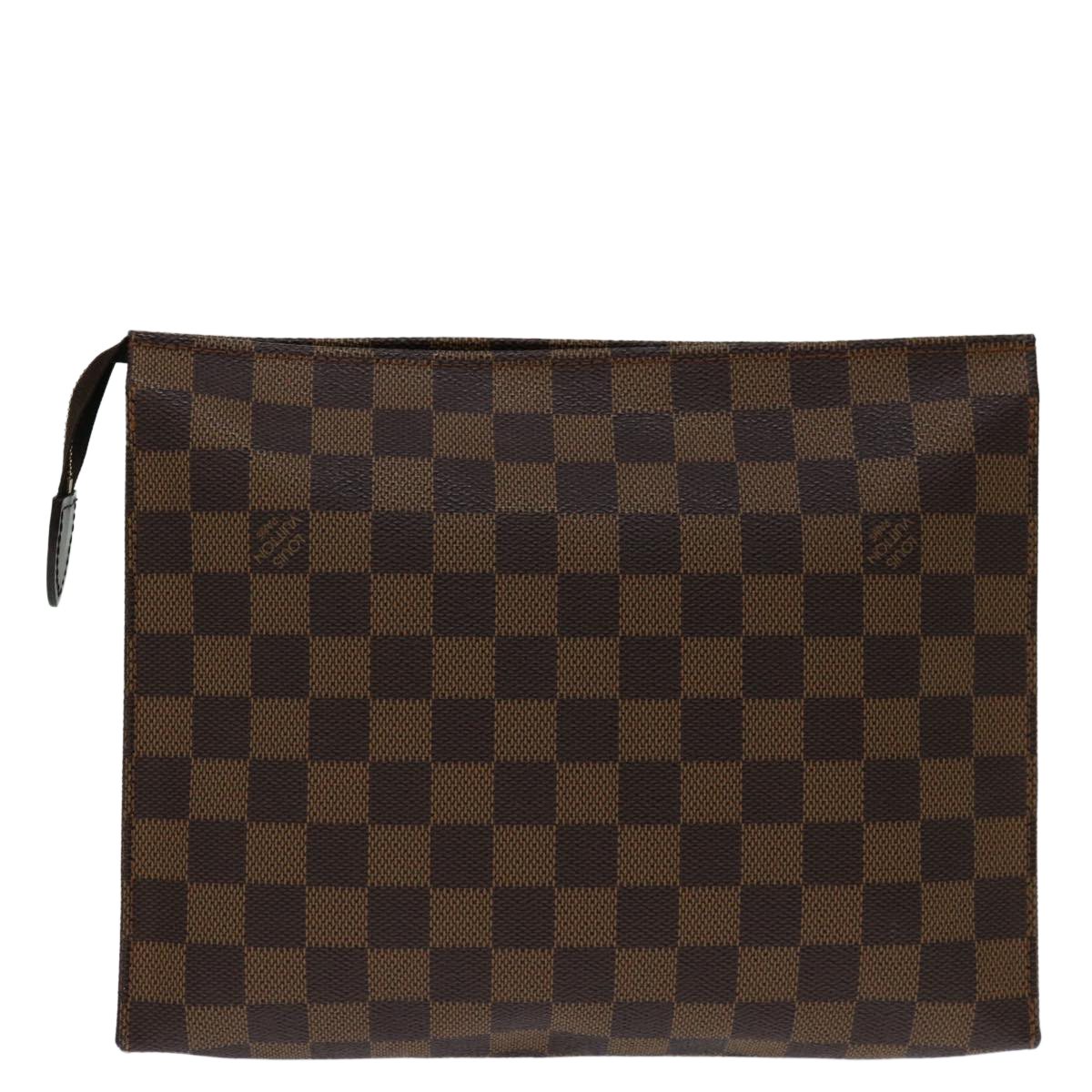 LOUIS VUITTON Damier Ebene Poche Toilette 26 Pouch N47543 LV Auth