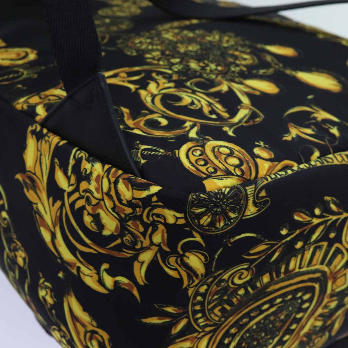 Gianni Versace Backpack Nylon Black Yellow Auth am6058 | eBay