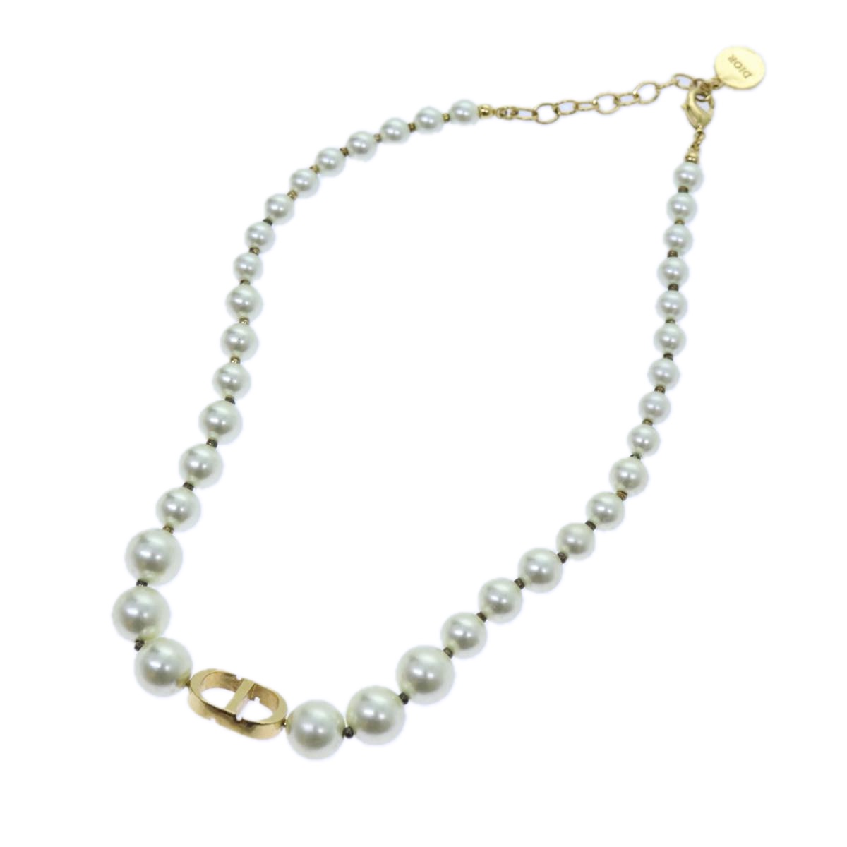 Christian Dior Pearl Necklace metal White Auth am6079 | eBay