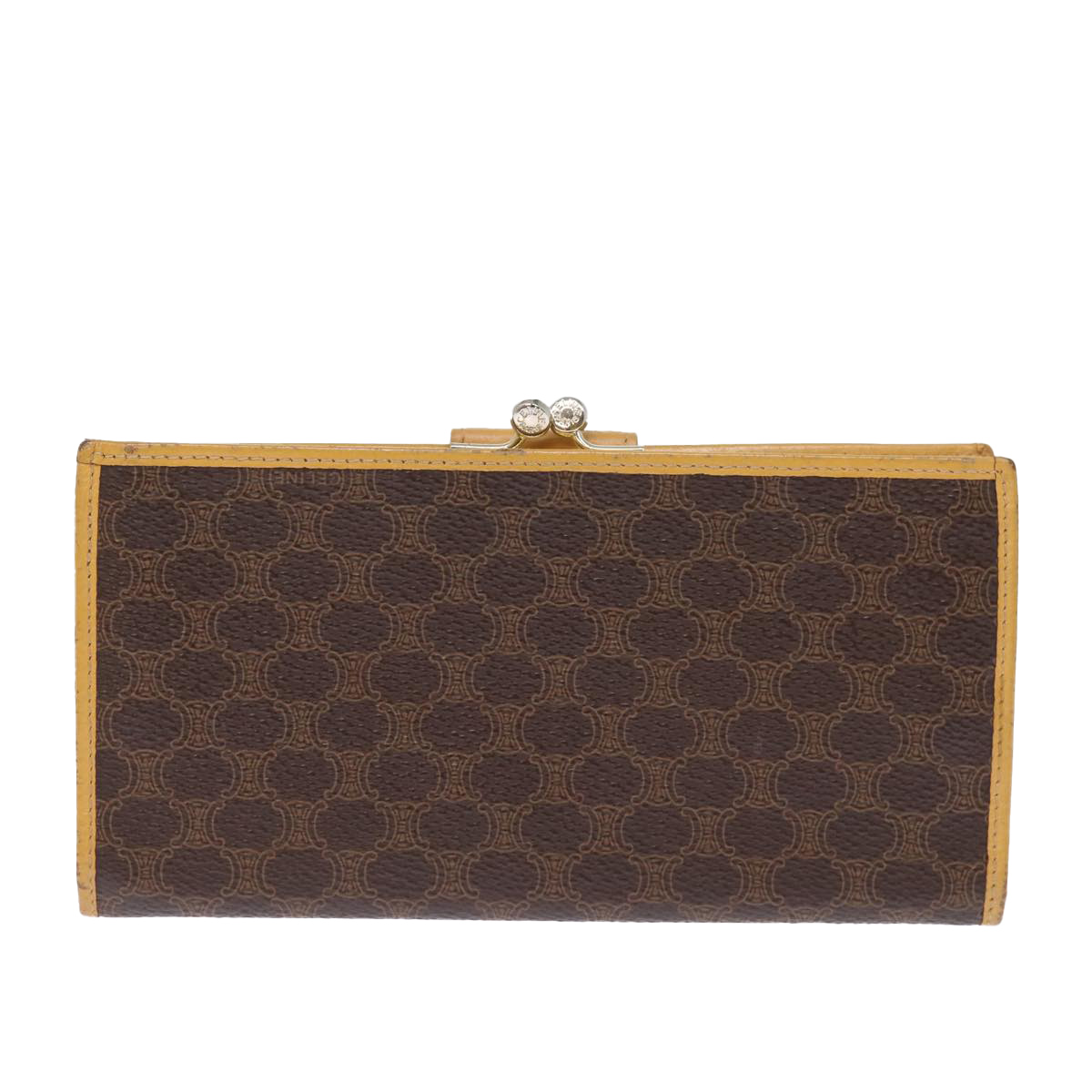 Celine Macadam Compact Wallet Beige Blason Leather Bifold