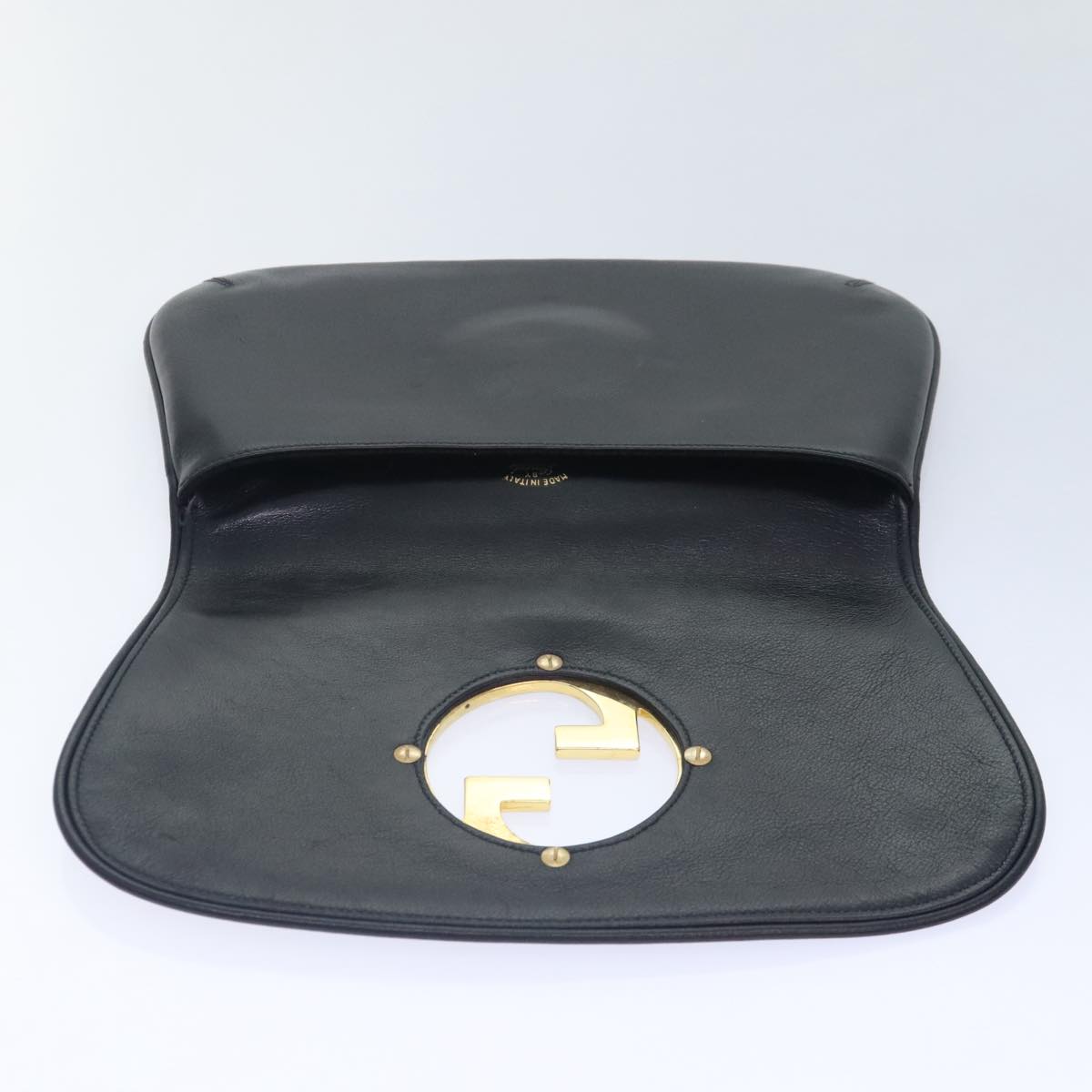 GUCCI Clutch Bag Leather Black Auth am6818 | eBay