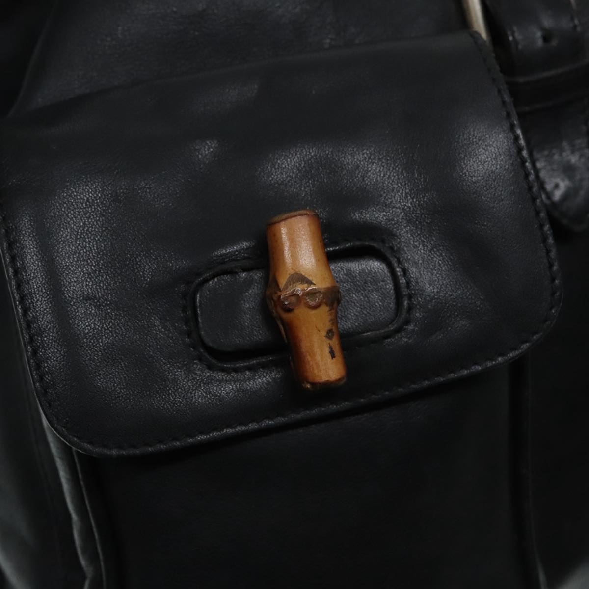 GUCCI Bamboo Backpack Leather Black Gold 003 2058 0016 Auth ka588 GUCCI Bamboo Backpack Leather Black Gold 003 2058 0016 Auth  main image 4