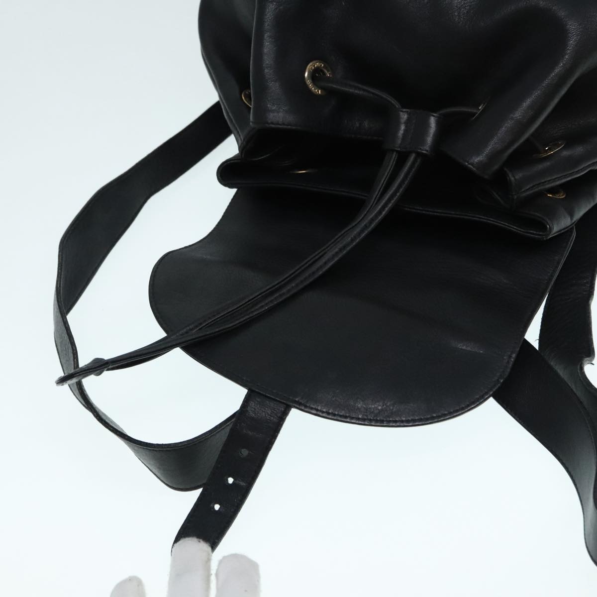 GUCCI Bamboo Backpack Leather Black Gold 008 2058 0016 Auth  display picture 3