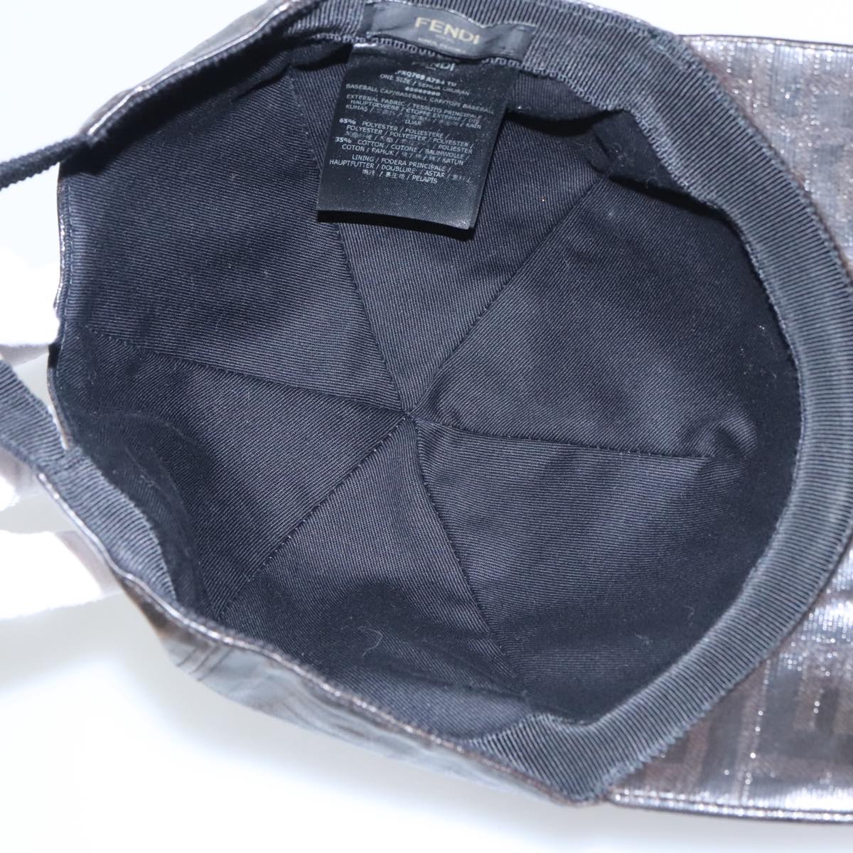 FENDI Zucca Canvas Cap Black Brown Auth am7434 | eBay display picture 3