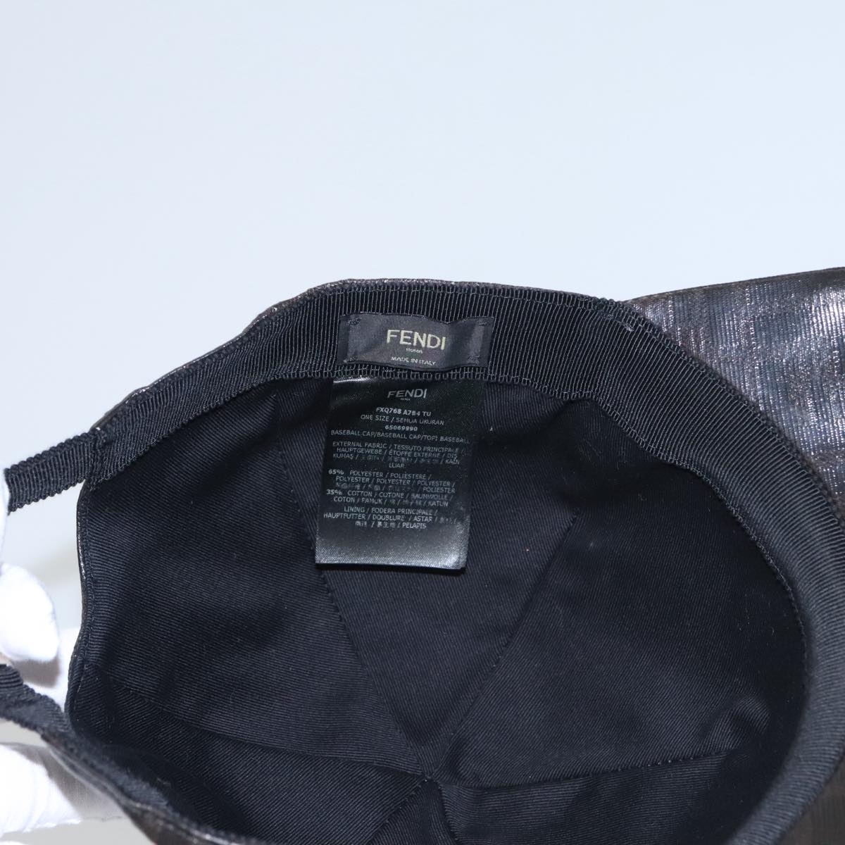 FENDI Zucca Canvas Cap Black Brown Auth am7434 | eBay
