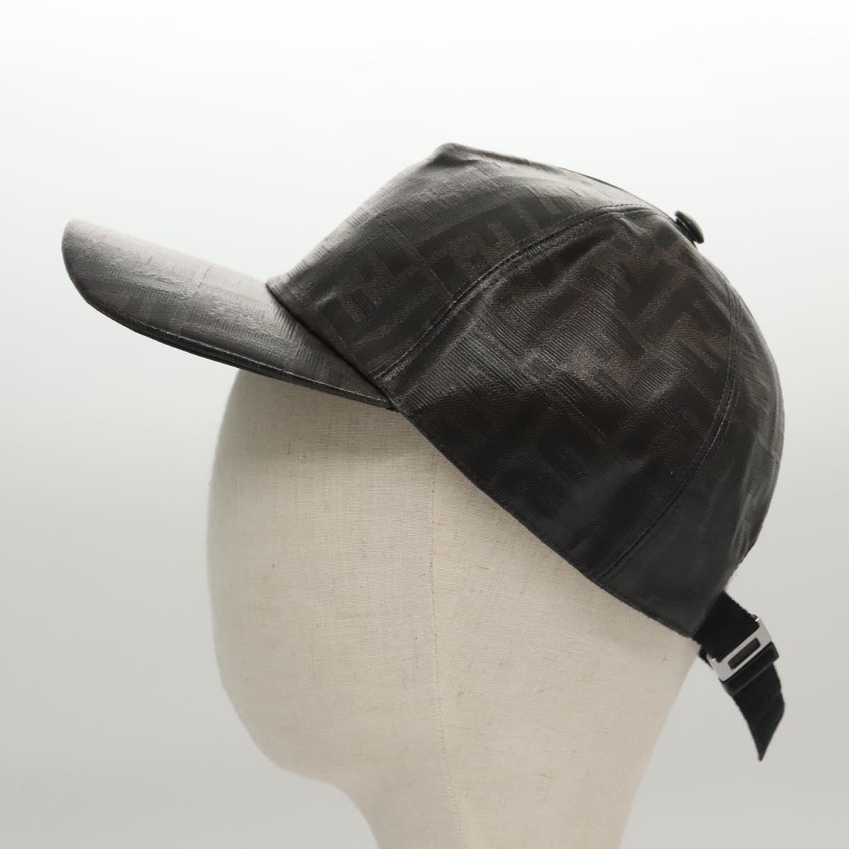FENDI Zucca Canvas Cap Black Brown Auth Fendi Zucca FF Baseball Hat - Black Hats, Accessories  main image 3