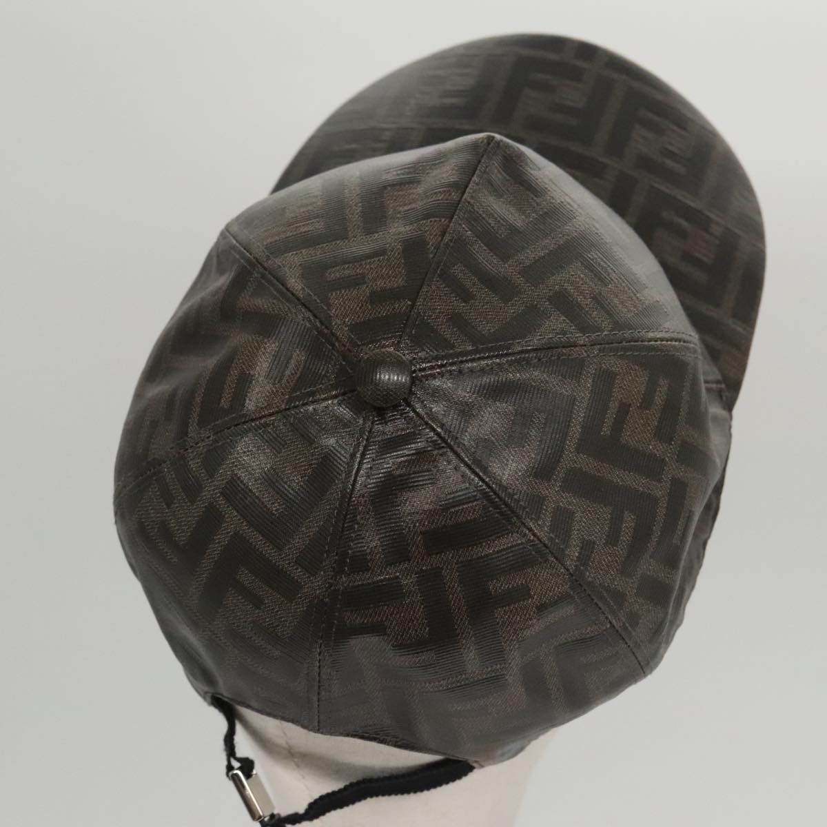 FENDI Zucca Canvas Cap Black Brown Auth am7434 | eBay