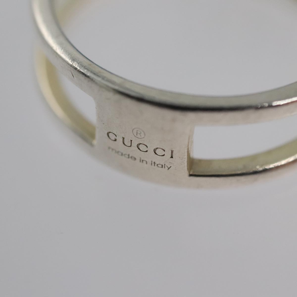 GUCCI Interlocking Ring metal Silver Auth am7444 | eBay